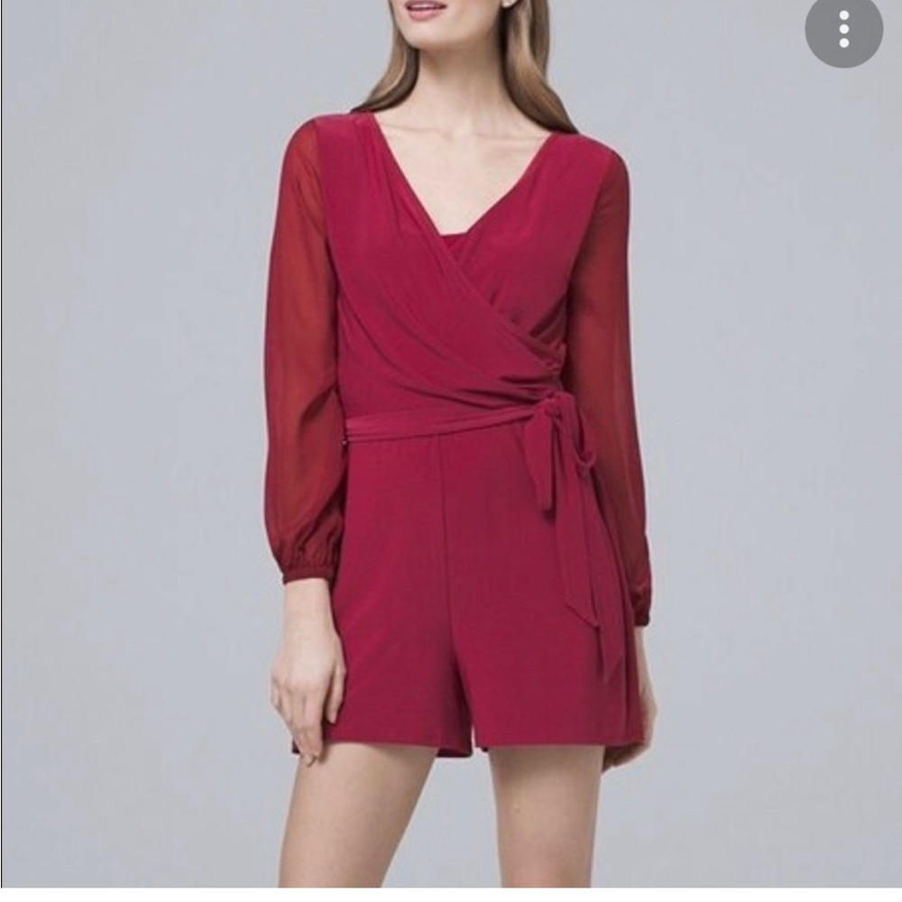 Chic Red Wrap Romper